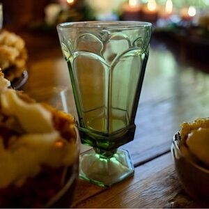 LK NW Set 8 Fostoria Virginia Green Iced Tea Glass 6.75" T x 3.5" Paneled